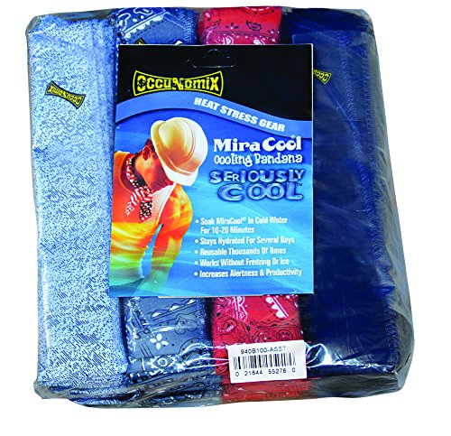 Occunomix црвен Miracool испарувачки памук за ладење бандана