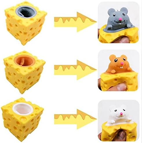 3 парчиња животински ливчиња играчки со сирење чаша слатки глувци стискаат играчки за деца сирење верверички чаша фигури играчки