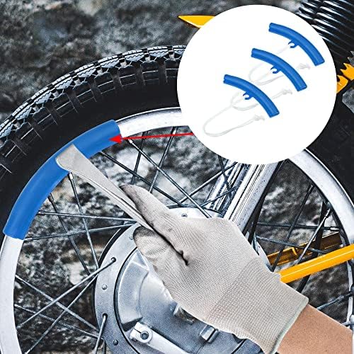 X Autohaux 3 парчиња PVC PVC Wheel Заштитни гуми за промена на раб на раб на раб на гуми за менување на гуми за менување на гуми за моторцикл автомобил АТВ сина