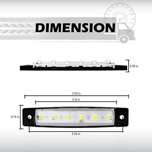 Meerkatt (пакет од 10 3,8 инчи бели 6 LED странични индикатори за дозвола за дозвола за маркери на светла за камиони Брод РВ автобус