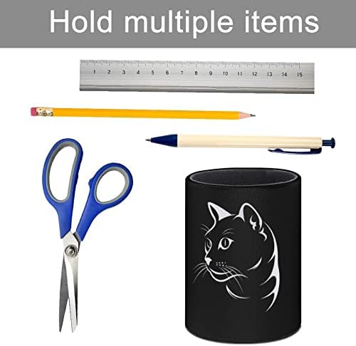 Мачка лице на црна пичка држач за моливче за тркалезно пенкало сад за шминка за складирање кутија за кутија за кутија