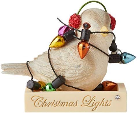 Enesco срцето на Божиќ заплеткано во светла фигура на птици, 1,77 инчи, разнобојно