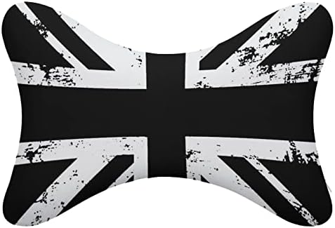 Бело И Црно Британско Знаме Перница За Вратот на Автомобилот 2 ПАРЧИЊА Перница За Одмор На Вратот Што Дише Универзална Мека Потпирач За Глава