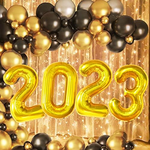 Балони за Дипломирање од 40 Инчи 2023 Година, Огромни Златни Броеви Балони Од Алуминиумска Фолија За Класа Од 2023 Година Декорација