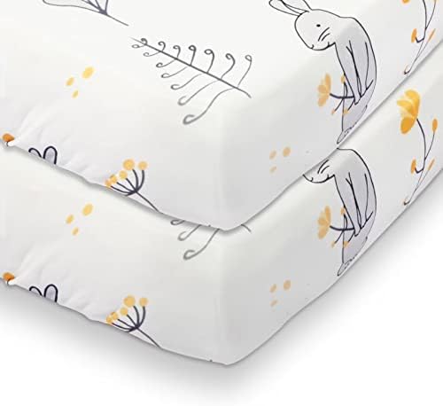 Vhorate crib чаршафи за момчиња и девојчиња, памук бебешки креветчиња неутрални за стандарден душек за креветчиња и душек за кревет