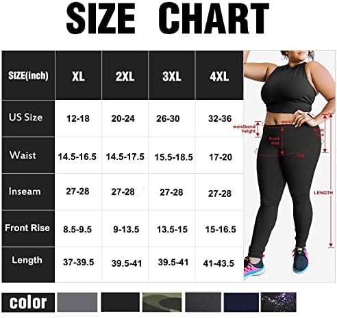 Здраво Клазмикс плус хеланки со големина за жени 1x-4x висока половината за контрола на стомакот Супер меки црни хеланки јога панталони