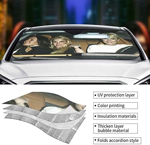 Смешно шофершајбна за ветробранско стакло 27,5 x 51 инчи, предниот авто-автомобилски шофершајбна Сонцето сенка блокови УВ зраци Сонцето за