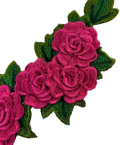 1 парчиња шиење на закрпи розово цвеќе извезени налепници за ткаенини закрпи Апликации за зачеки од кинески стил занает DIY