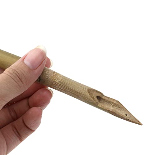 Mewutal 6 парчиња тврди бамбус трска пенкало керамичко сликарство пенкало дрвена дупка упадлива двојна глава грнчарија обликување