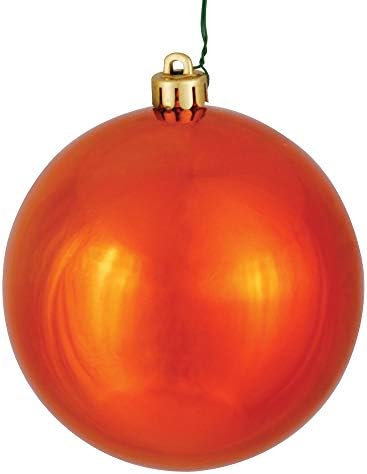 Викерман Сјајна завршница Беспрекорен украсен украс за Божиќ, УВ отпорен со дупчат капа, 6 по торба, 4 , Burnish Orange