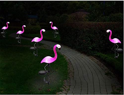 6 пакувања градинарски соларни фламинго светла на отворено, предводени светла за менување на удели во боја, декоративно осветлување
