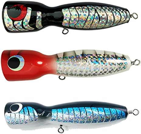 3 парчиња/лот 19см/120г Голем Попер ламички комплет 3Д очи LifeLike Bass Lure Topwater Big Game Antantical Maite Popper Lure for Bass Tuna