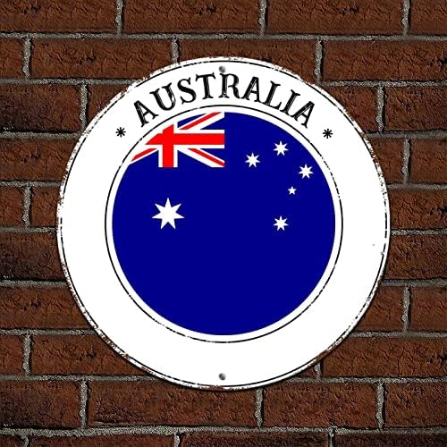 Австралија алуминиумски метален венец знак Австралија Национално знаме алуминиумски тркалезни калај знаци кабината декор рустикален