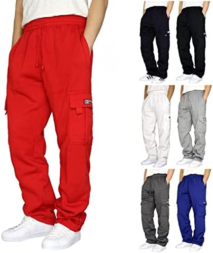 Мажите лесни џемпери со џебови лабави се вклопуваат во класичен основен карго за влечење панталони кои трчаат пешачки панталони
