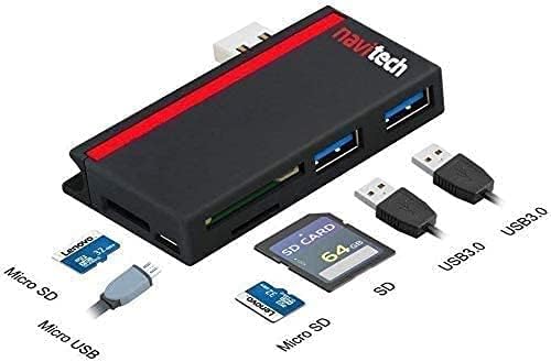 Navitech 2 во 1 лаптоп/таблет USB 3.0/2.0 HUB адаптер/микро USB влез со SD/Micro SD картички читач компатибилен со Lenovo Legion