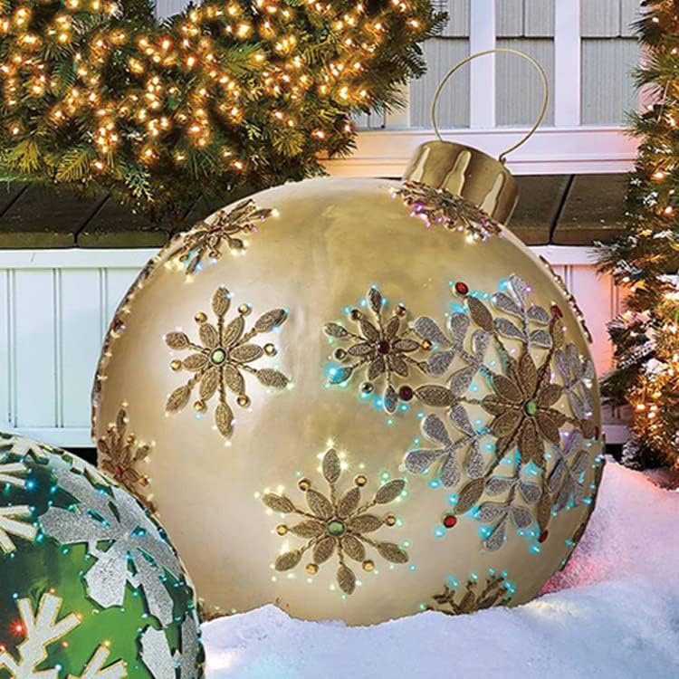Божиќни балон украси ПВЦ гигантска Божиќна топка за надувување за отворено градина дома