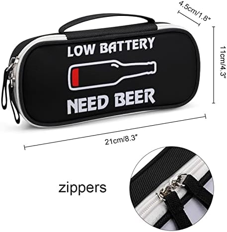 Симпатична мала батерија треба пиво преносна торбичка со молив со голем капацитет, куќиште за козметичка торба за шминка за шминка