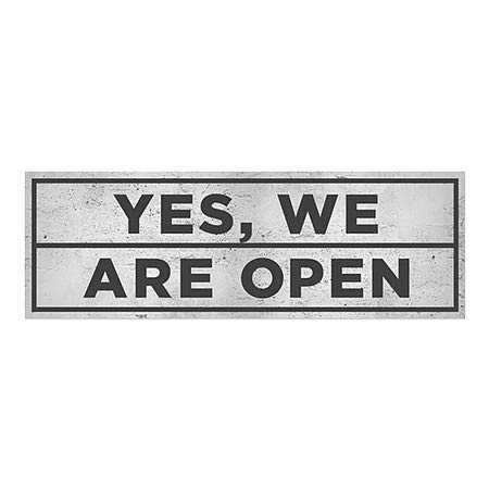 CGSignLab | Да, Ние Сме Отворени-Основни Сиви Прозорец Прицврстување | 36x12