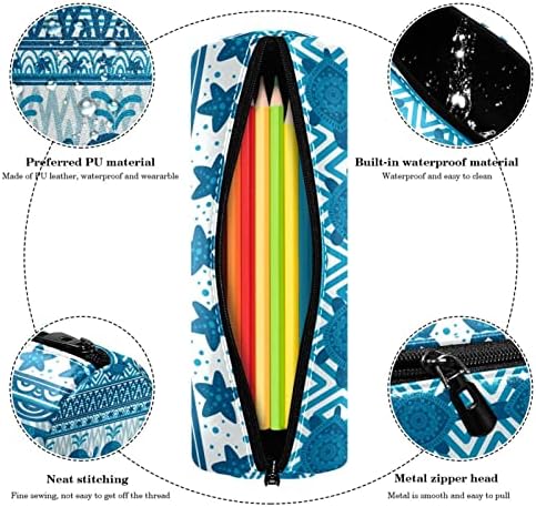 Кутија со моливи на геерот, торбичка за моливи, торба со моливи, естетска торбичка за молив, ретро племенска китска желка сина шарена