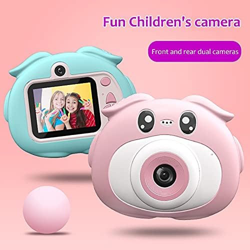 Нијавибен дигитална камера за симпатичен цртан филм на деца 1080p HD мини пред и задна двојна камера дигитална камера розова розова
