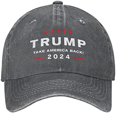 Шапка 2024 Земете ги изборите во Америка - Враќачките капи, гроздобер прилагодлива бејзбол капа, памук мага капа црна