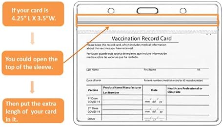 Заштитник на картички за вакцинирање на ЦДЦ, 4х3 инчи во држач за картички за имунизација, погоден за различни големини, водоотпорен