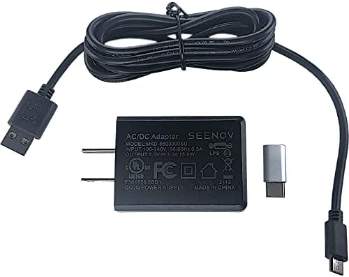 Адаптер за напојување со електрична енергија Seavov за модели Raspberry PI 2B/3A+/3B 3B+/4A/4B/400/ZERO/2/W таблети/паметни телефони, 5V 3A, 6FT кабел микро USB со USB-C адаптер UL наведен