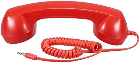 Меканикс 3,5 мм Ретро телефонски телефонски телефон Телефонски приемник за микрофон звучник мазно црвено