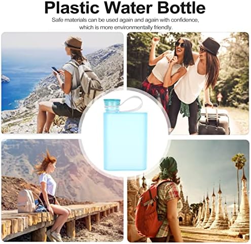 Doitool преносно шише со рамна вода, симпатична патничка колба пластична замрзнато патување со вода контејнер вода котел шише со вода за спортски