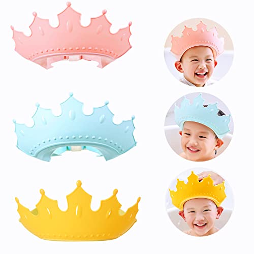 3pack бебешки туш капа за бања за мали деца прилагодливи бебиња за миење на косата за миење на косата, штит за бања, визир капа и уши, заштита за глава за заштита на глав