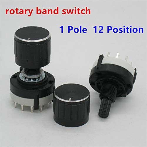 BHOLSA 3PCS 2P6T Switch Switch Band Channel Rotary Selector Switch 2 Пол 6 Позиција за избирање Позиција