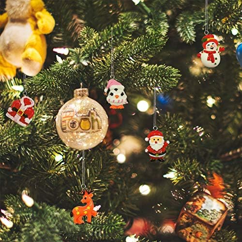 30 парчиња мини Божиќни украси за мини украси на дрво Мали Божиќни украси смола минијатури за занаетчиски Божиќен декор