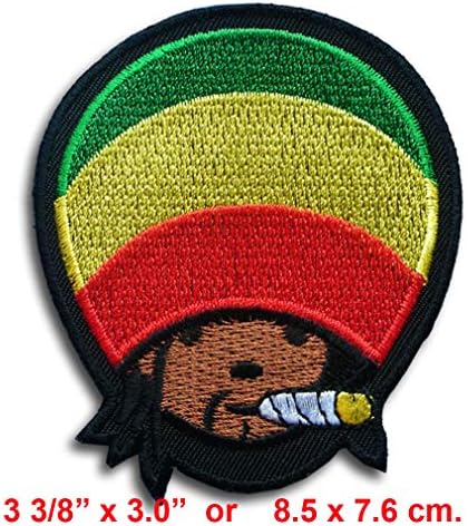 Верани реге Јамајка момче везено железо на лепенка oi ska weed pot марихуана лист тетоважа значка амблем jaxx lion of Judah rastafari