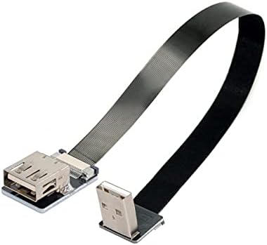 NFHK Down Angled USB 2.0 Type-A Meal и Female Data Data Data Flim FPC кабел за FPV & Disk & Scanner & Printer 20cm