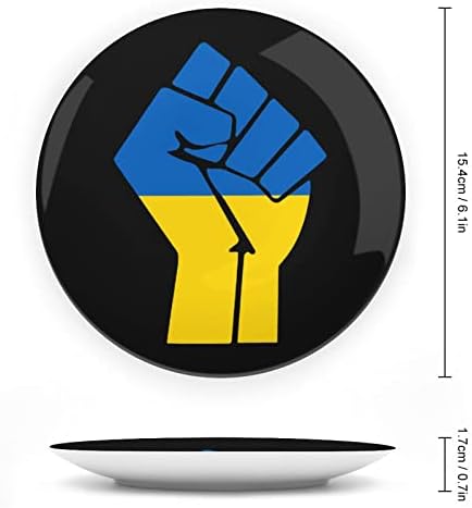 Украина Тупаница Знаме Се Спротивстави На Коска Кина Декоративна Плоча Тркалезни Керамички Плочи Занает Со Штанд За Прикажување На
