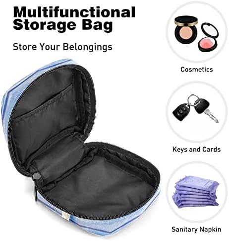 Санитарна торба за складирање на салфетки, торба за период, торба со тампон, торба за шминка, сина табла starвездена риба, образец
