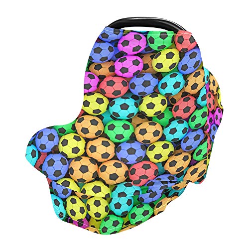 Yyzzh шарена фудбалска топка шема 3Д американски фудбалски спортски дизајн, истегнат бебешки автомобил, покритие за новороденчиња,