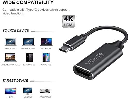 Работи од Volt Plus Tech HDMI 4K USB-C комплет компатибилен со LG 15Z995-U.Arw6U1 Професионален адаптер со дигитален целосен 2160p, 60Hz