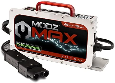 Modz Max48 15 Amp Cart Chart Chart Charger компатибилен со 48 Volt Yamaha G19 - G22 модели