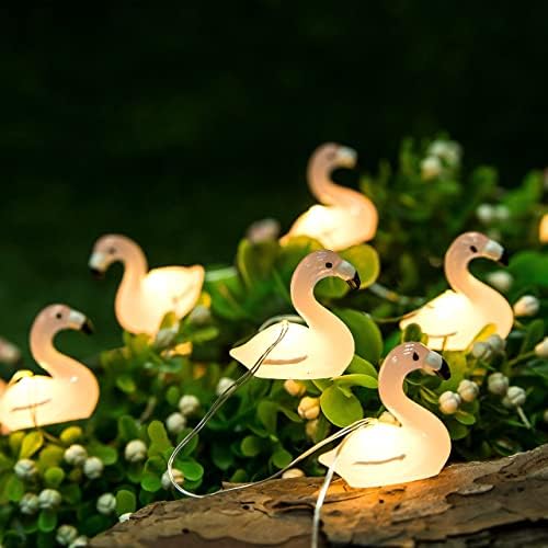 Flamingo String Lights, 10ft 30 LED батерии управувани и USB напојувани самовили со далечински управувач 8 режими LED светла