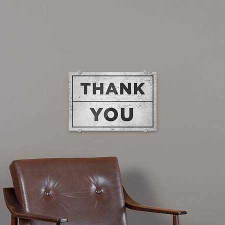 CGSignLab | „Благодарам -басичен сив“ Премиум акрилен знак | 18 x12