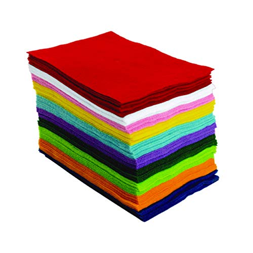 Бои Полиестер Чувствува листови 6 х 9, 10 бои, 1мм Дебелина, 100 Лист Пакет за Шиење и САМОСТОЈНИ Уметности &засилувач; Занаети Проекти,