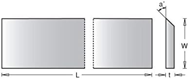 Алатка Амана - Цврст карбид 6 долг x 3/4 Висина x 1/8 широк x 45 deg Агол на намалување