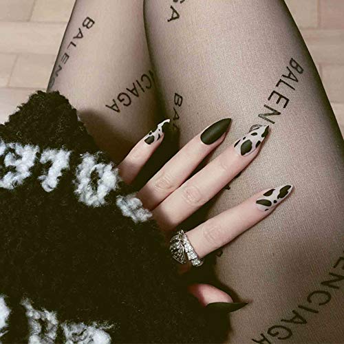 Олбеј Стилето Леопард Прес на нокти мат лажни нокти долги целосни покритие акрилни нокти вештачки лажни нокти комплет за жени и девојчиња