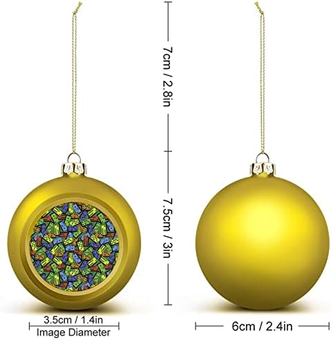 Шарена коцки Божиќни топка разнишани висечки украси за украси на забави од камин од дрво 1 парчиња 1 парчиња