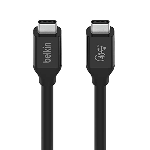 БЕЛКИН USB 4 Кабел, 2.6 ft USB АКО Е Сертифициран Со Испорака На Енергија до 100w, 40 Gbps Брзина На Пренос На Податоци И Наназад