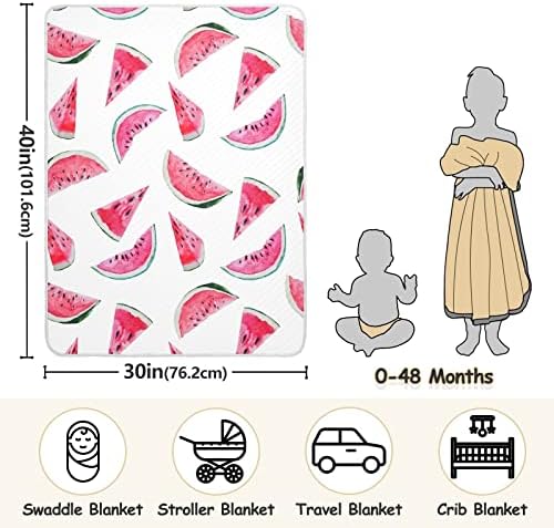 Свадл ќебе акварело лубеница од клинови памучно ќебе за новороденчиња, примање ќебе, лесен мек за тресење за креветчето, шетач, расадници, ќебиња
