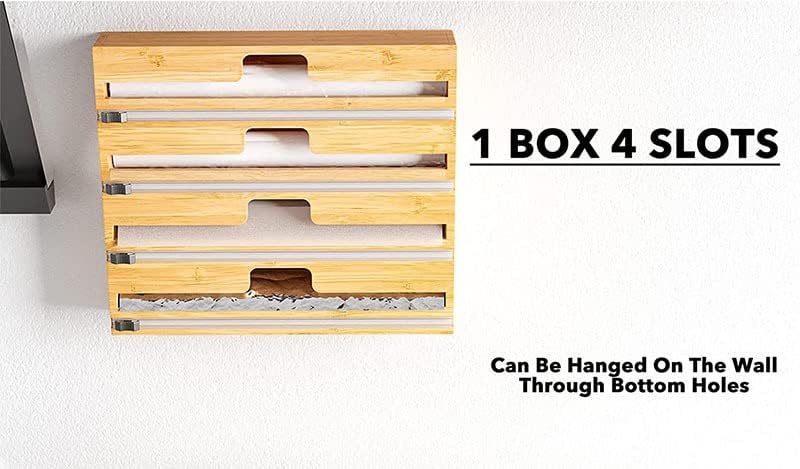 Кујна Бамбус Кутии Фиока Организатор кутија Храна филм машина За сечење Калај фолија машина (4slot)
