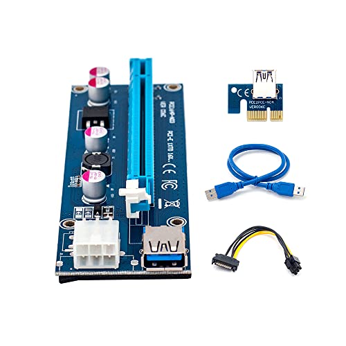 1PCS 006C PCIE 1x до 16x Express Riser Card Graphic PCI-E Riser Extender 60cm USB 3.0 кабел SATA до 6Pin Power за рударство BTC