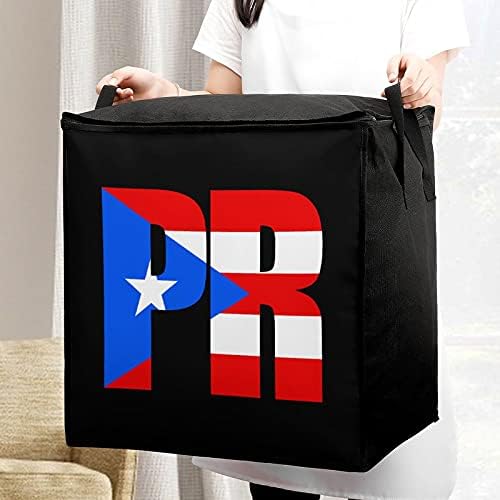 Порториканско Знаме Голема Торба За Чување Јорган Кутија За Организатор Патент Одозгора За Утешител На Перница За Облека